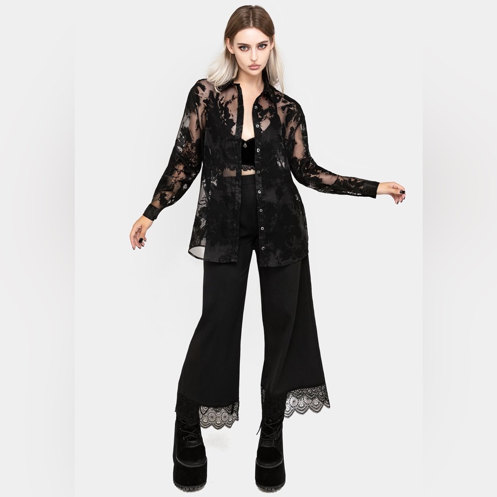 Disturbia Spectre Sheer Loose Fit Shirt US 4 / UK 8 - Picture 5 of 7